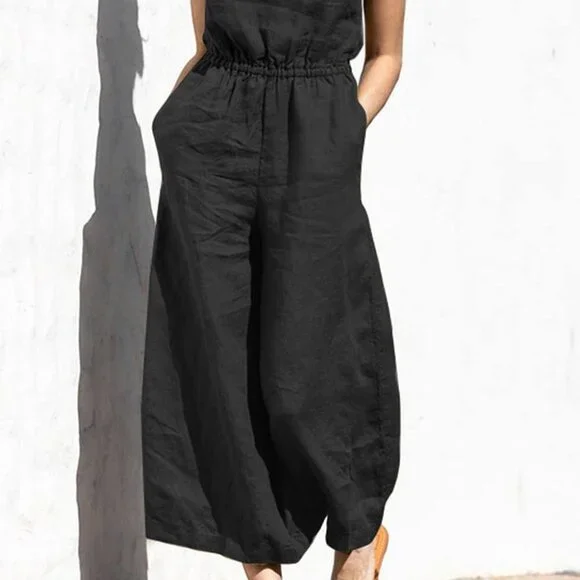 Loose Fitting Wide Leg Smoke & Ashes Jumpsuit Black - Picture 4 of 5